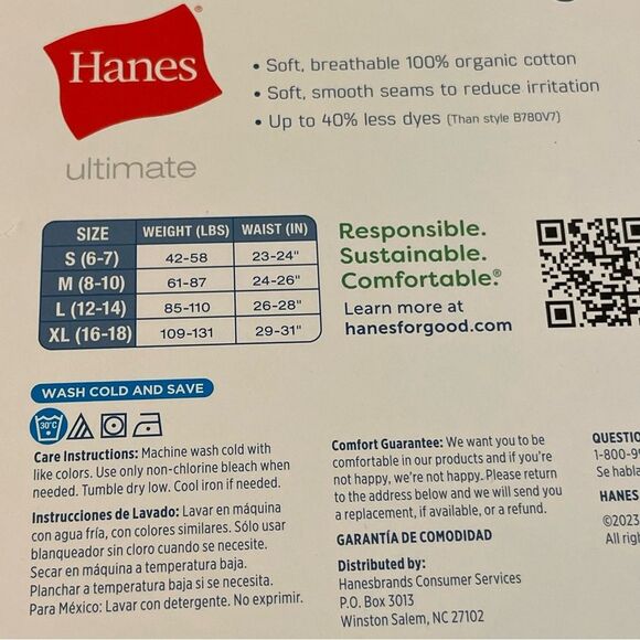 Hanes Ultimate boy 6-Pack Pure Comfort Brief Underwear Set Color: Multi Size L - Picture 4 of 5